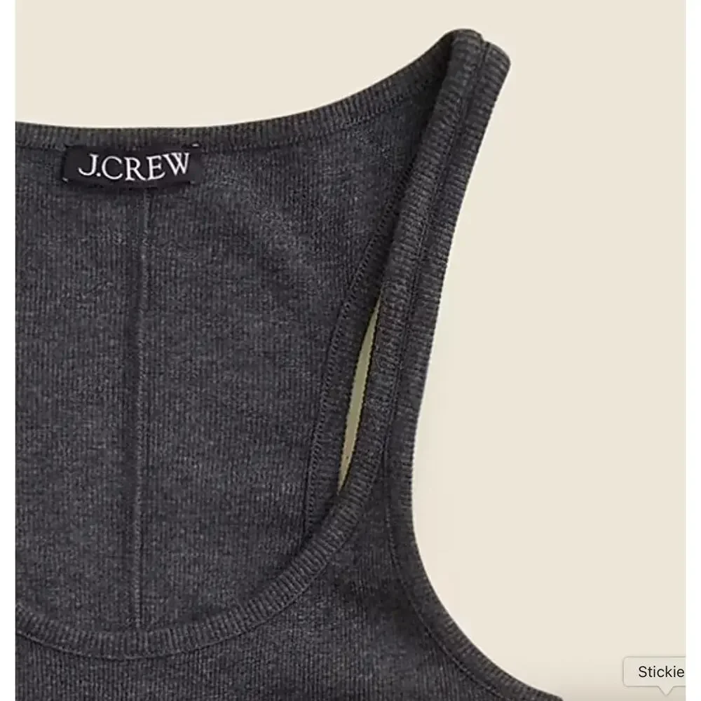 J Crew Fine Rib Racerback Tank Top XL Black NWT Shirt CK313 J.Crew